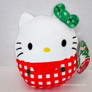 🎄 HELLO KITTY 😺 Red & Green Plaid Christmas 2025 Sanrio X Squishmallow ☆ NWT ☆